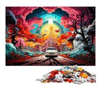 Rompecabezas de 1000 Piezas Imagina un Colorido Paisaje psicodélico para Adultos Adolescentes a Partir de 14 años (38 x 26 cm)