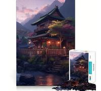 Rompecabezas de 1000 Piezas Impresionante diseño japonés, ejercitar la Mente,Ideal para Relajarse y Disfrutar de la Navidad Regalo Ideal (50x75cm)