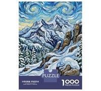Rompecabezas De 1000 Piezas - Impressionistic Winter Mountain Landscape Painting Rompecabezas Para Adolescentes Juego Familiar Análisis Y Lógica Trato Como Regalos Para Toda La Familia 52x38cm/1000pcs