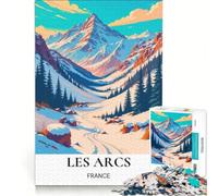 Rompecabezas de 1000 Piezas: Increíble esquí de Les Arcs, Juegos educativos, decoración Perfecta, cumpleaños y Navidad 38x52cm