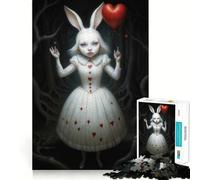Rompecabezas de 1000 Piezas Inspirado en Alicia en el País de Las Maravillas con diseño de Conejo Blanco y Globo en Forma de corazón Juguete de construcción Focus Building Toy de Ajuste Firme