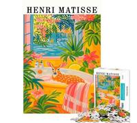 Rompecabezas de 1000 Piezas Inspirado en Henri Matisse Baño de Ciervos Juego Educativo desafío Juguete Juego de ingenio decoración Perfecta Regalo para Hombres y Mujeres (tamaño 38x52cm)
