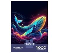 Rompecabezas De 1000 Piezas Iridescent Cosmic Whale Rompecabezas para Adultos Juego De Ingenio Análisis Y Lógica Cumpleaños 38x26cm/1000pcs