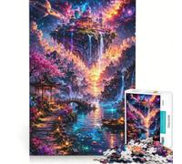 Rompecabezas de 1000 Piezas: Isla Fantástica Flotante, Juegos Relajantes, Interacción Entre Padres e Hijos, Regalos para Amigos y Familiares 38x26cm