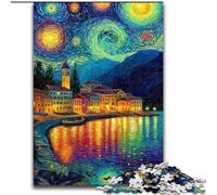 Rompecabezas de 1000 Piezas Italia bajo el Cielo Nocturno para Adultos y Adolescentes, Apto para Mayores de 14 años Diversión Familiar Toda la Familia 26x38cm