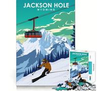 Rompecabezas de 1000 Piezas Jackson Hole Travel Art Tight Fit Play Focus Training Fun Chill Play Time Xmas Leisure Gift (38x52cm)