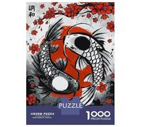 Rompecabezas De 1000 Piezas - Japanese Koi Carp Ink Wash Rompecabezas para Adultos Juegos Familiares Carrera De Velocidad Manual Oferta como Regalos para Toda La Familia 52x38cm/1000pcs