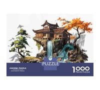Rompecabezas De 1000 Piezas Japanese Waterfall House Rompecabezas para Adolescentes Juego De Ingenio Regalos para Mujeres Cumpleaños Y Navidad 70x50cm/1000pcs