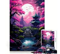 Rompecabezas de 1000 Piezas Jardín Sakura Zen de Japón para Adultos,Ideal para desarrollar la concentración,fomentar la interacción y Fortalecer el Arte (38x52cm)