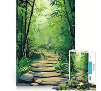 Rompecabezas de 1000 Piezas,jardín Zen de bambú,Japón,articulaciones afiladas,Juego Creativo para ejercitar la Mente,Juego Relajante,Regalo de cumpleaños (38x26cm)