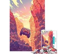 Rompecabezas de 1000 Piezas Jeep Todoterreno en el cañón Un desafío Educativo para Aprender a armar Juguetes educativos para Mayores de 14 años Juego de Rompecabezas Incluido (38x26cm)