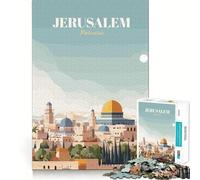 Rompecabezas de 1000 Piezas Jerusalén,Palestina Póster de Viaje Ajuste ceñido Juego Concentración Entrenamiento Diversión Relajación Tiempo de Juego Regalo de Ocio navideño (38x52cm)