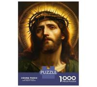 Rompecabezas De 1000 Piezas Jesus Christ with Crown of Thorns Rompecabezas para Adultos Juego Práctico Vacaciones En Casa Matar El Tiempo Cumpleaños 38x26cm/1000pcs