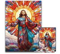 Rompecabezas de 1000 Piezas Jesús en el Cielo, Ideal para Adultos, Actividades Familiares, decoración del hogar, 26x38cm/10,23x14,96 Pulgadas.