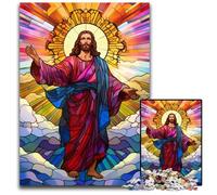 Rompecabezas de 1000 Piezas Jesús en el Cielo, Rompecabezas Imposible para Adultos, Ideal para Adolescentes y coleccionistas, Regalo de Viaje, Actividad Familiar, 26x38cm/10,23x14,96 Pulgadas