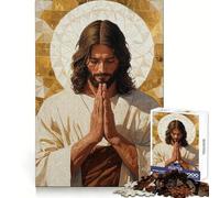 Rompecabezas de 1000 Piezas Jesús orando para Adolescentes Diseño Tranquilo, preciso y Alegre Regalo de cumpleaños (38x52cm)