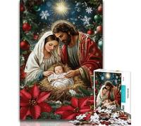 Rompecabezas de 1000 Piezas Jesús Viene Rompecabezas de 1000 Piezas para Adultos y Adolescentes Juguetes educativos Juegos para aliviar el estrés Lista de Deseos con Papá Noel 26x38cm