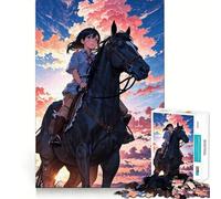 Rompecabezas de 1000 Piezas Jinete del Cielo Crepuscular para Adolescentes Refuerza la Memoria y el vínculo Familiar Bordes precisos Regalo Original (38x26cm)