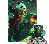 Rompecabezas de 1000 Piezas Jinete Panda sobre Dragón Ideal para cumpleaños Navidad o como un Divertido Juego Familiar para Mayores de 14 años (38x26cm)