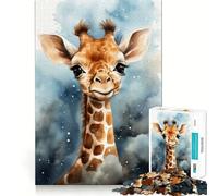 Rompecabezas de 1000 Piezas Jirafa bebé,Corte, Divertido,Inteligente,Actividad,Momento Acogedor,cumpleaños,Arte,Juego (50x75cm)