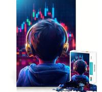 Rompecabezas de 1000 Piezas Joven comerciante con Auriculares - Entrenamiento de Memoria - Superficie Lisa y sin Rebabas - Un desafío entretenido para el Tiempo Libre (50x75cm)