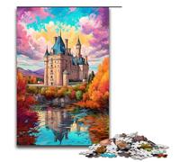 Rompecabezas de 1000 Piezas Juegos educativos Castillos del Loira Rompecabezas de Madera para Adultos para diversión Familiar y Noches de Juegos 1000 Piezas (75 x 50 cm)