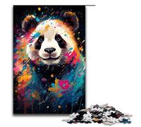 Rompecabezas de 1000 Piezas Juegos educativos Coloridos Pandas psicodélicos Rompecabezas de Madera para Adultos para una Noche de Juegos Divertida y Familiar 75 x 50 cm
