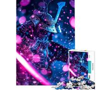 Rompecabezas de 1000 Piezas Katana Rosa samurái difícil y desafiante decoración para el hogar Juego práctico para Mayores de 14 años (38x26cm)