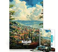 Rompecabezas de 1000 Piezas Kigali,Ruanda Paisaje Urbano Arte Ajuste Juego Entrenamiento de concentración Diversión Relajación Tiempo de Juego Regalo de Ocio navideño (38x26cm)