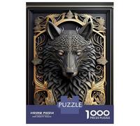 Rompecabezas De 1000 Piezas King Black Wolf Art Deco Rompecabezas para Adultos Juegos Familiares Ensamblaje De Patrones Cumpleaños Y Navidad 70x50cm/1000pcs