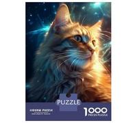 Rompecabezas De 1000 Piezas Kitty Cat in Space Galaxy Rompecabezas para Adultos Juego De Ingenio Análisis Y Lógica Cumpleaños 70x50cm/1000pcs
