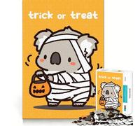 Rompecabezas de 1000 Piezas Koala Momia Truco o Trato Ideal para Cortar Decoración Juego Cognitivo Regalo Fácil de Jugar Juego de Cumpleaños Regalo (50x75cm)