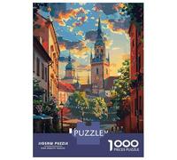 Rompecabezas De 1000 Piezas Krakow, Poland Cityscape Illustration Rompecabezas para Adultos Juegos Relajantes Decoración del Hogar Cumpleaños Y Navidad 70x50cm/1000pcs