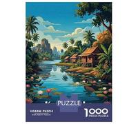 Rompecabezas De 1000 Piezas Kratie Lake, Cambodia, Tropical Landscape Rompecabezas para Adultos Juegos Relajantes Análisis Y Lógica Cumpleaños Y Navidad 52x38cm/1000pcs