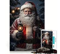 Rompecabezas de 1000 Piezas La Alegre Llegada de Santa Claus para Adolescentes Mejora la Memoria Fácil de Usar Ocio Corte Firme Decoración de Pared (38x52cm)