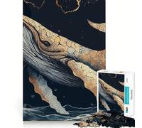 Rompecabezas de 1000 Piezas La Ballena Dorada para Adolescentes Juguete Que desafía la Mente Pasatiempo Relajante Corte preciso Un Regalo Encantador 50x75cm