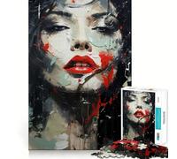 Rompecabezas de 1000 Piezas La Bella Dama de Labios Rojos para Adolescentes Juguete para ejercitar la Mente Actividad en casa Diseño Artículo de Papá Noel 50x75cm