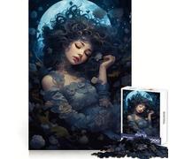 Rompecabezas de 1000 Piezas La Bella Durmiente bajo la luz de la Luna para Adolescentes Juguete para aliviar el estrés Diseño artístico y fácil de Cortar 50x75cm