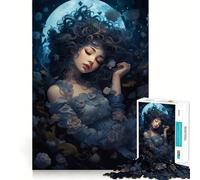 Rompecabezas de 1000 Piezas La Bella Durmiente bajo la luz de la Luna para Adolescentes Juguete para aliviar el estrés Diseño artístico y fácil de Cortar 50x75cm