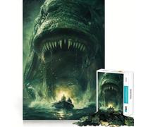 Rompecabezas de 1000 Piezas La Boca de los Monstruos Marinos para Adolescentes Juego de Rompecabezas para desarrollar la Mente y calmar la Mente (50x75cm)
