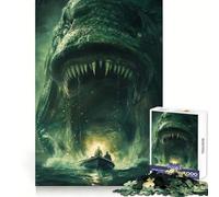 Rompecabezas de 1000 Piezas La Boca de los Monstruos Marinos para Adolescentes Juguete Que desafía la Mente Pasatiempo Tranquilo Corte preciso Regalo de Temporada (38x26cm)