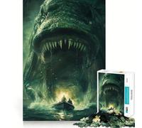 Rompecabezas de 1000 Piezas La Boca de los Monstruos Marinos para Adolescentes Juguete Que desafía la Mente Pasatiempo Tranquilo Corte preciso Regalo de Temporada (38x26cm)
