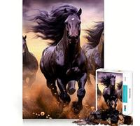 Rompecabezas de 1000 Piezas La Carrera de los Tres Caballos para Adolescentes Juguete cognitivo Juego de Mesa de Ocio Suave Pieza de Arte 38x26cm