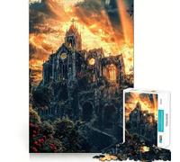 Rompecabezas de 1000 Piezas La Catedral de Las Rosas para Adolescentes Juguete para desarrollar la lógica y la diversión Bordes Suaves Regalo Creativo 50x75cm