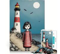 Rompecabezas de 1000 Piezas La Chica del Faro para Adolescentes Juguete para desarrollar la lógica y la diversión Bordes Suaves Regalo Creativo 38x52cm