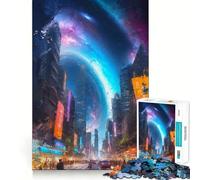 Rompecabezas de 1000 Piezas La Ciudad del Futuro para Adolescentes Juego Inteligente para Relajarse Patrón de ensamblaje Lista de Deseos de Papá Noel 50x75cm