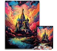 Rompecabezas de 1000 Piezas La Colorida psicodelia de la Catedral de San Basilio. Rompecabezas desafiante decoración Colorida y Juego Familiar Interactivo. Regalo Ideal. 1000 Piezas (75x50cm).