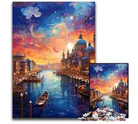 Rompecabezas de 1000 Piezas La Colorida psicodelia de Venecia Rompecabezas Imposible para Adultos Rompecabezas de Alta dificultad para Adolescentes 1000 Piezas (38x26cm)