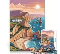 Rompecabezas de 1000 Piezas La Costa de los Doce Apóstoles para Adolescentes Destreza Mental Diversión Tranquila Corte Premium Regalo Ideal para Las Fiestas (38x26cm)