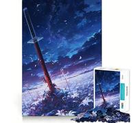 Rompecabezas de 1000 Piezas La Espada del Campo de la Caída de Las Estrellas para Adolescentes Mejora la Memoria Divertido y Relajante Bordes Afilados 38x26cm